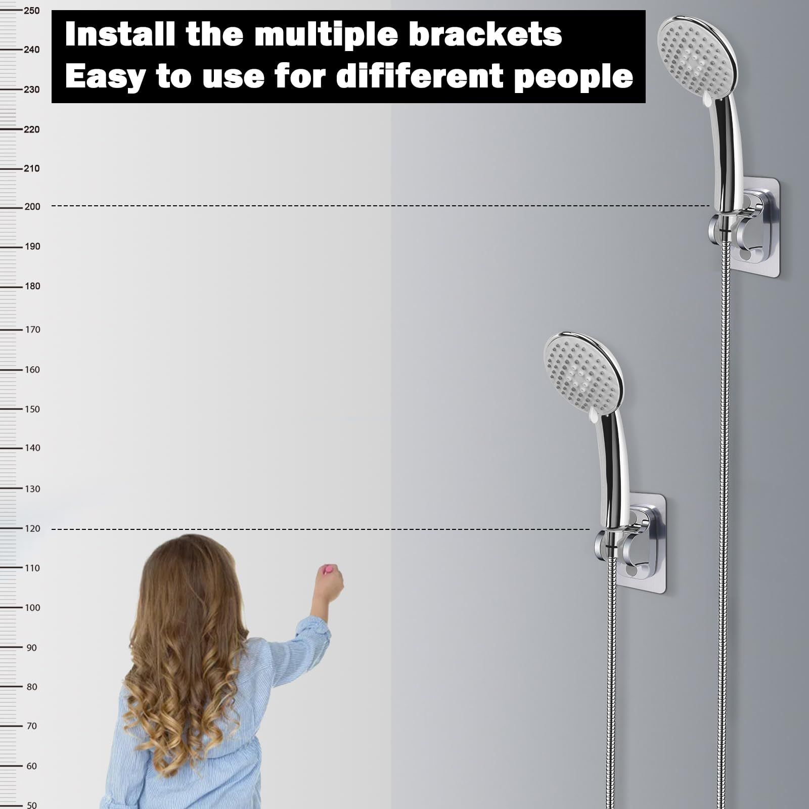 Self Adhesive Shower Head Holder-Adjustable Handheld Shower Holder NO Drilling view 2