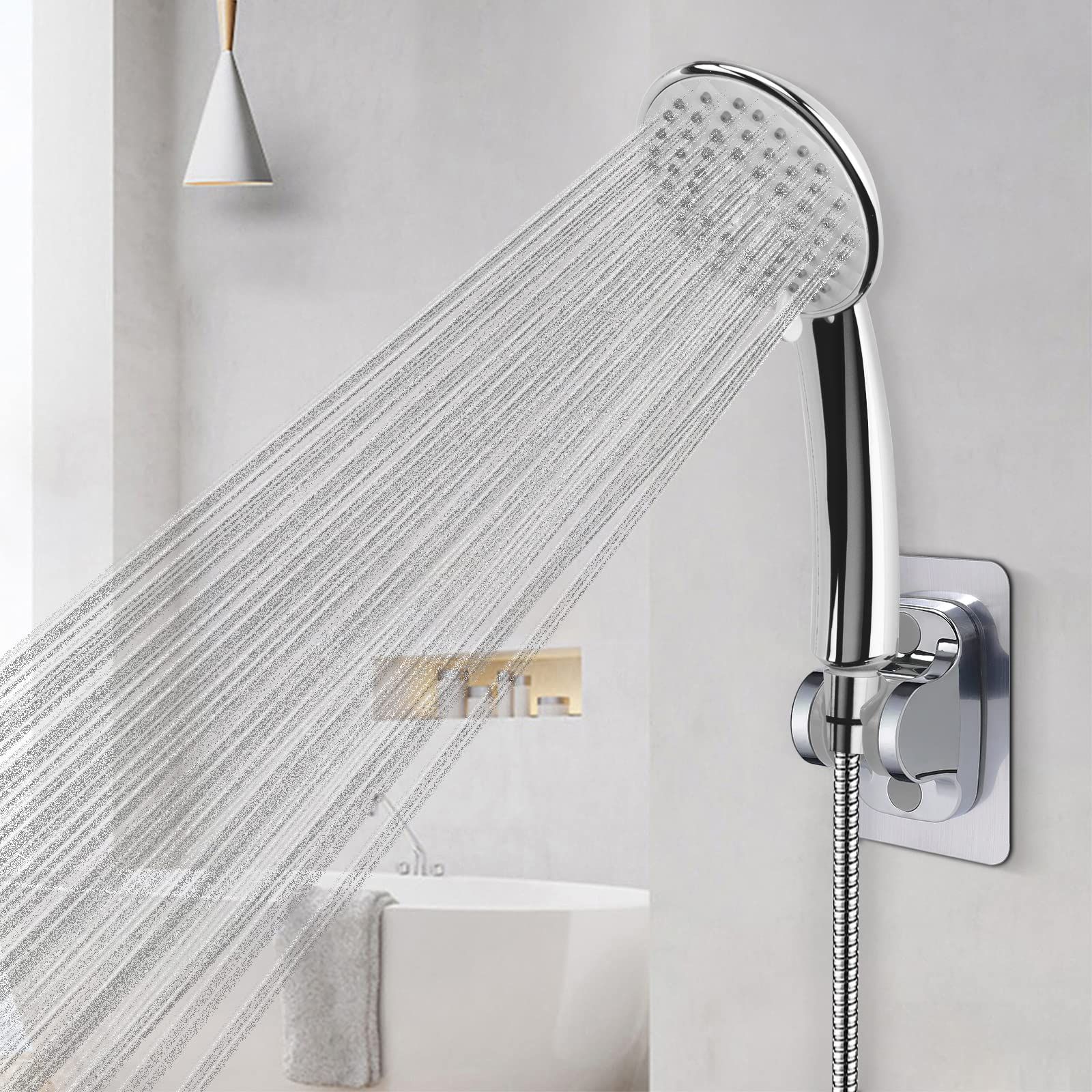 Self Adhesive Shower Head Holder-Adjustable Handheld Shower Holder NO Drilling view 4