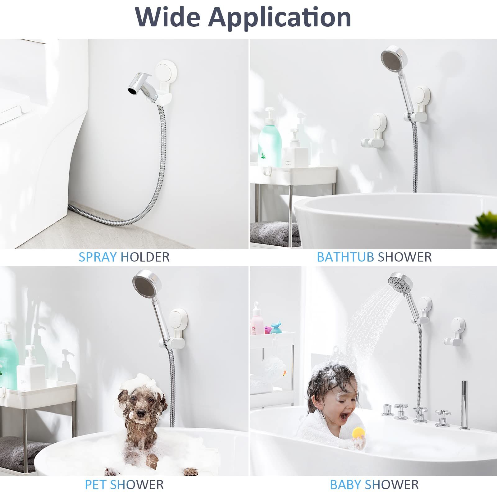 Shower Head Holder Suction Cup No Drilling Waterproof Shower Head Bracket view 4