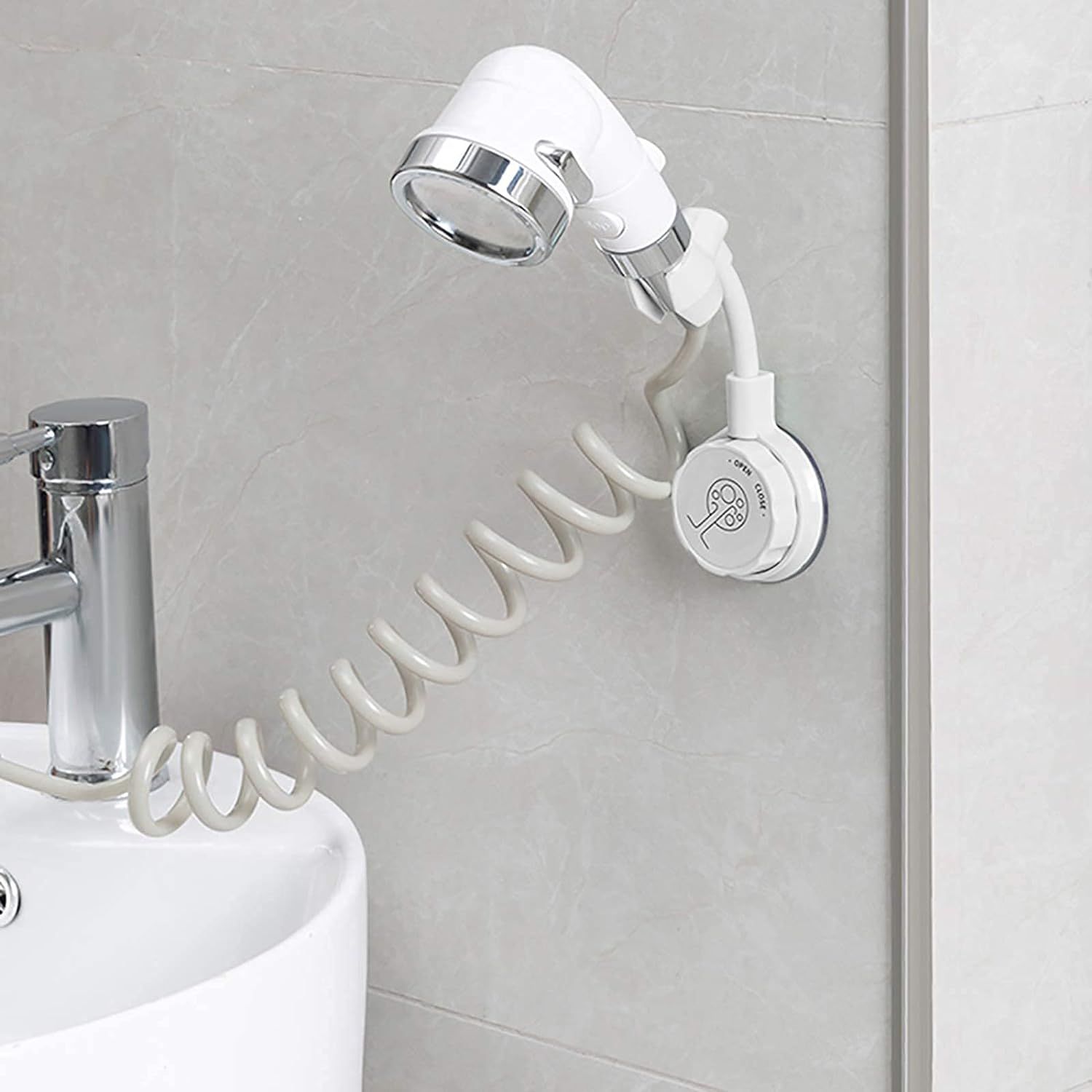 Powerful Shower Head,Adjustable Shower Head Holder Bracket Punch-Free Shower view 3