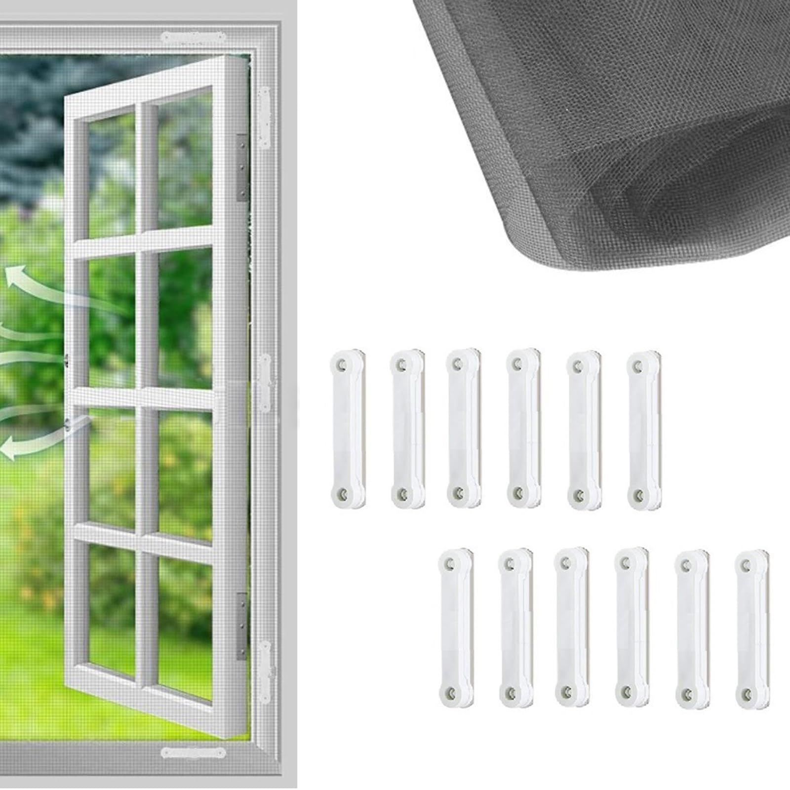 12pcs Closures Mesh Window Screen Clip Window Buckle Slidings Door Screen No view 3
