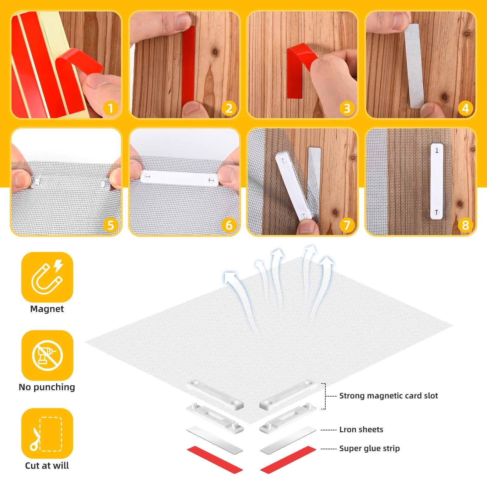 12pcs Closures Mesh Window Screen Clip Window Buckle Slidings Door Screen No view 4