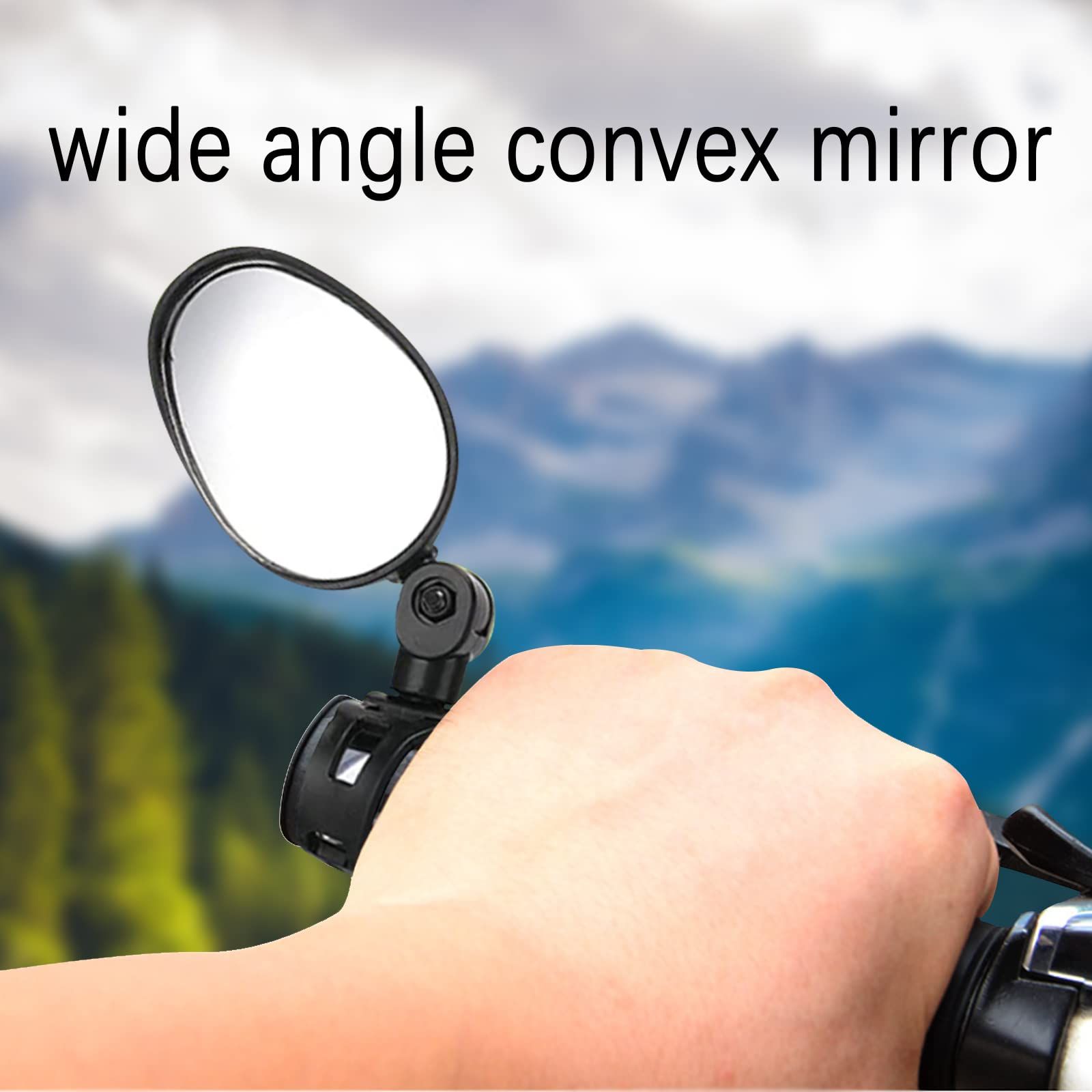 2Packs Bike Mirror Cycling Rear Mirror Bicycle 360˚Rotatable Handlebar view 3