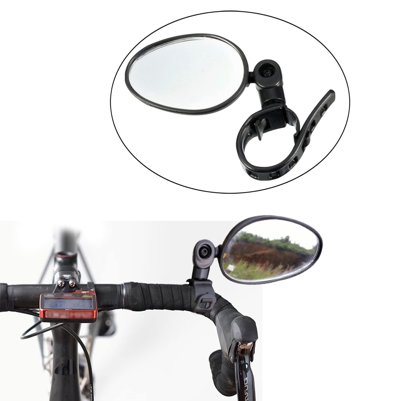 2Packs Bike Mirror Cycling Rear Mirror Bicycle 360˚Rotatable Handlebar view 4