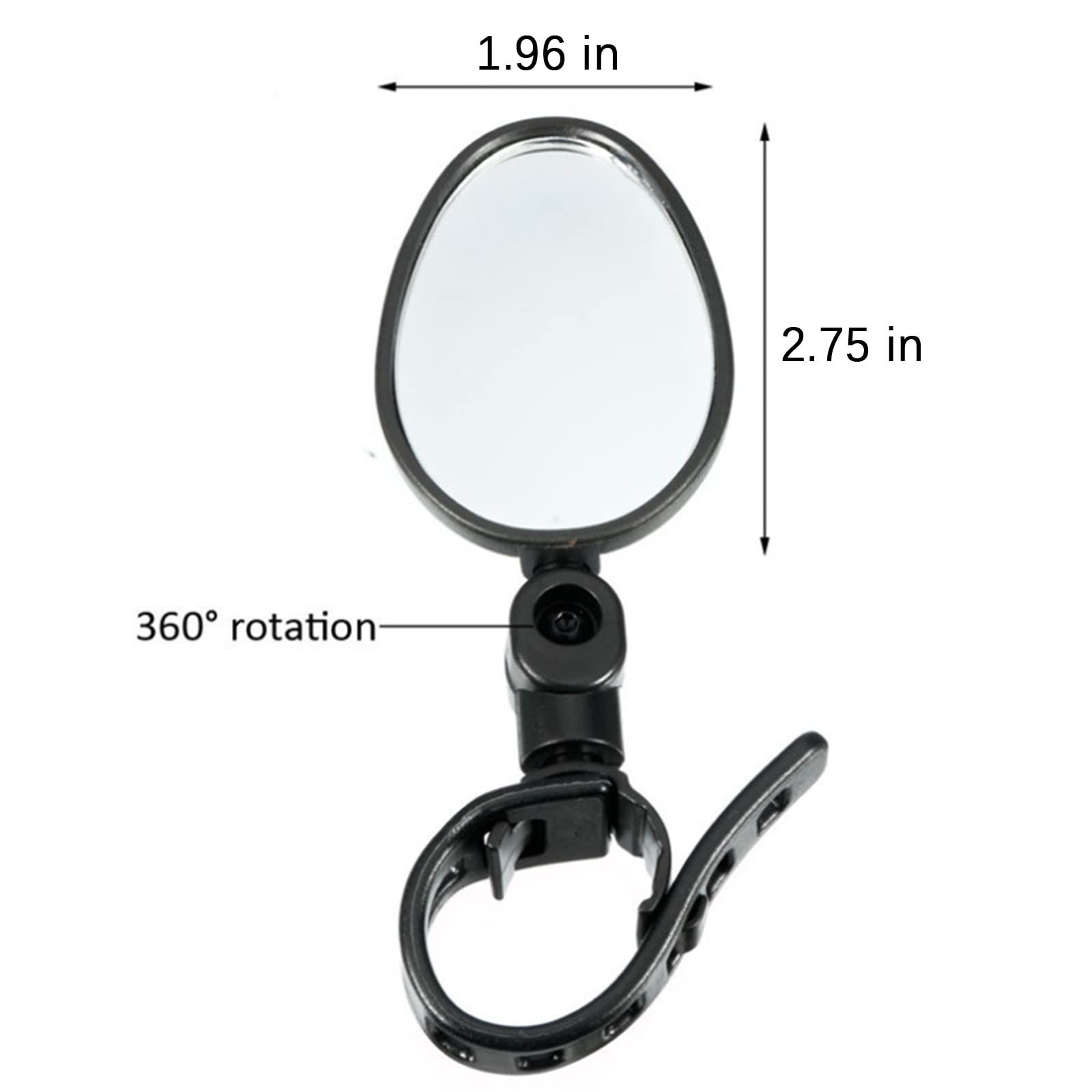 2Packs Bike Mirror Cycling Rear Mirror Bicycle 360˚Rotatable Handlebar view 5