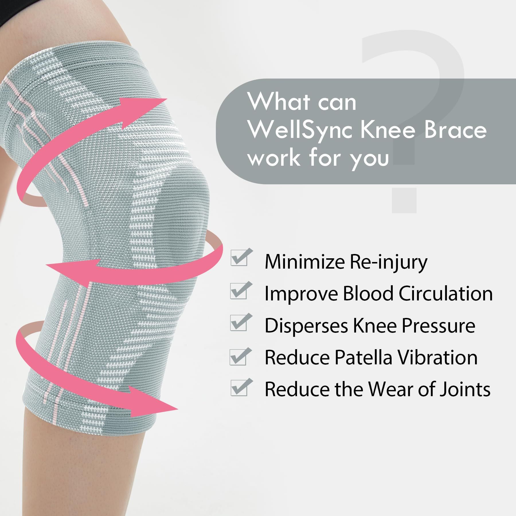 Knee Brace for Arthritis Pain and Support - Knee Support for Men Women Running view 4