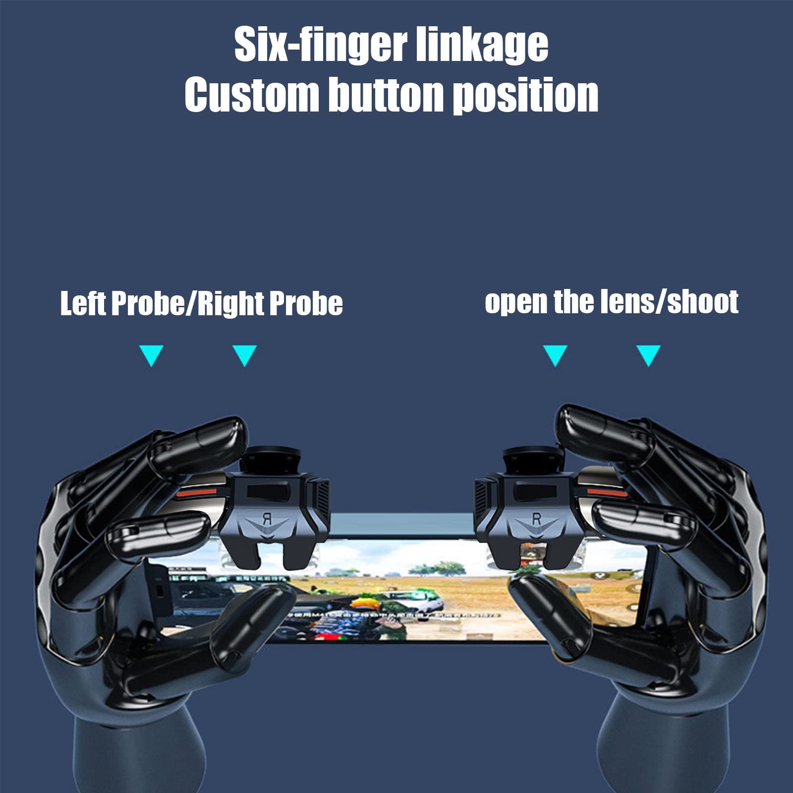 Cell Phone Triggers with 4 Buttons Gamer Thimbles for Shooting New High view 4