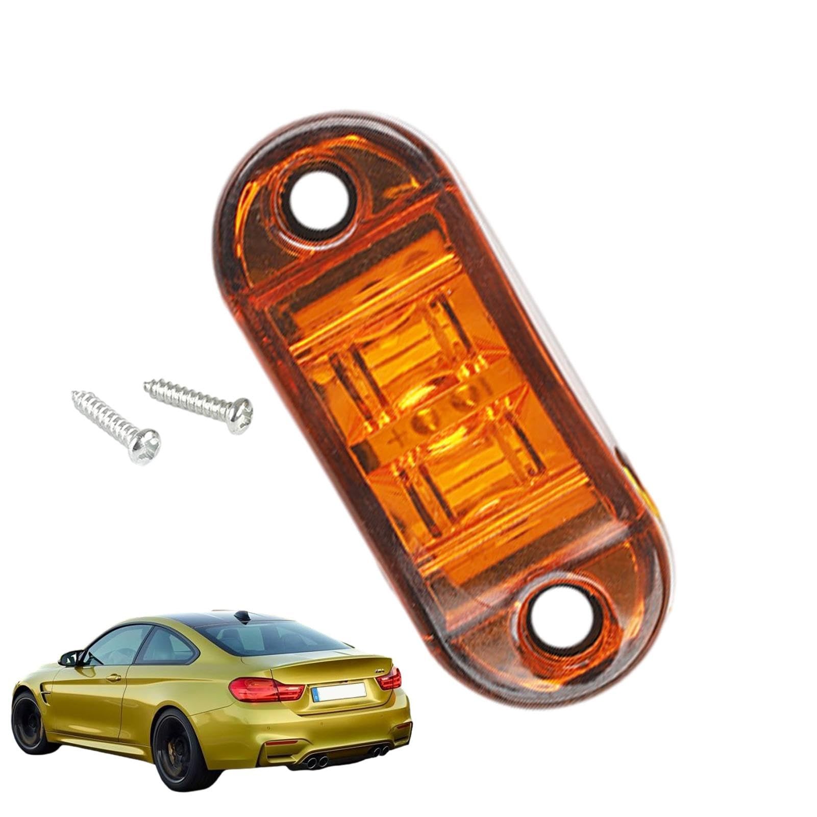 2x Oval Side Marker Lights Lamps 2 Diodes Surface Mount