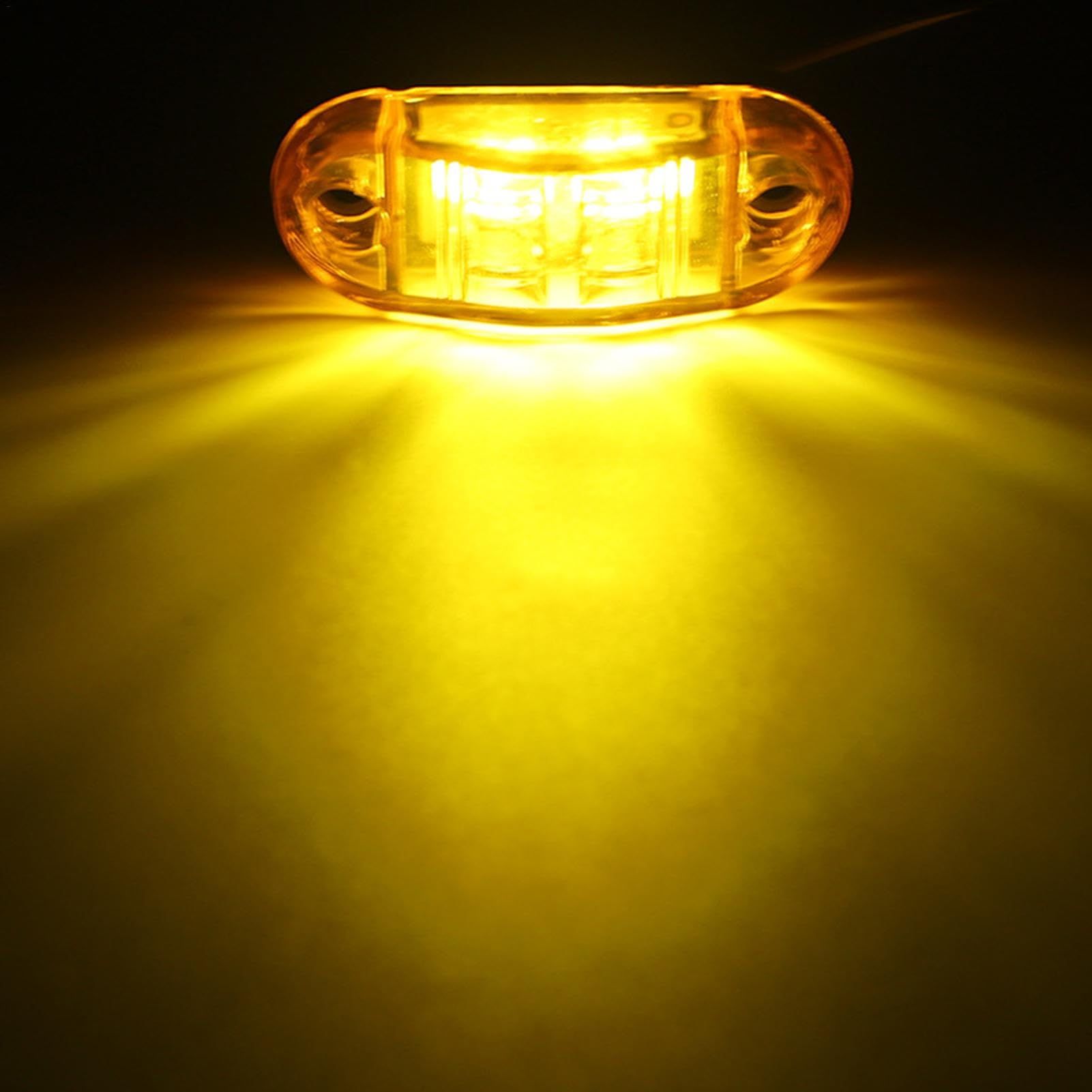 2x Oval Side Marker Lights Lamps 2 Diodes Surface Mount view 3