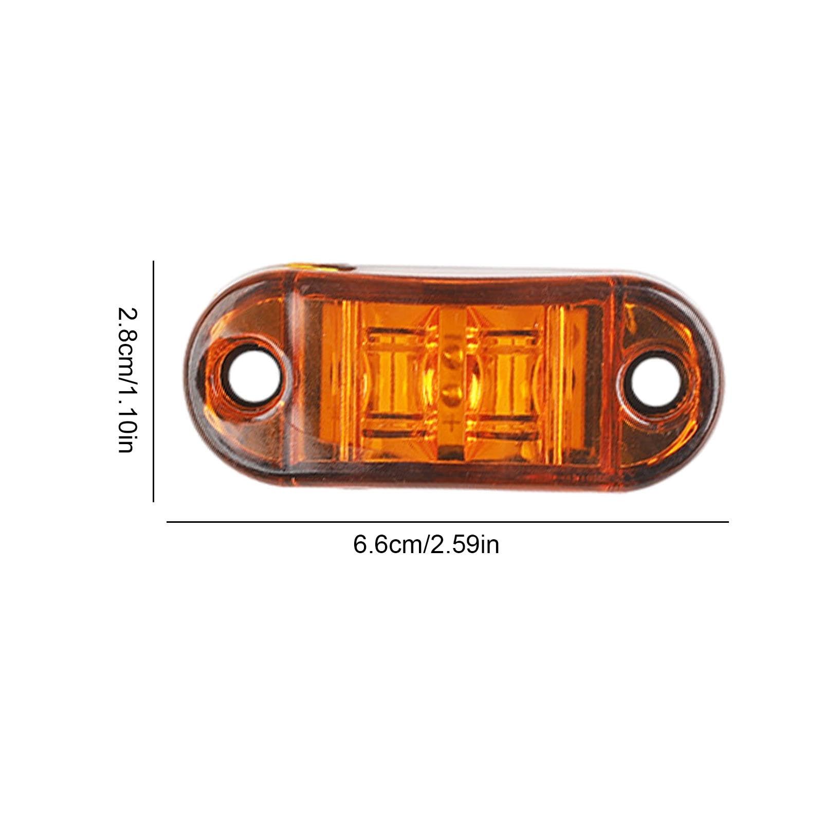 2x Oval Side Marker Lights Lamps 2 Diodes Surface Mount view 5