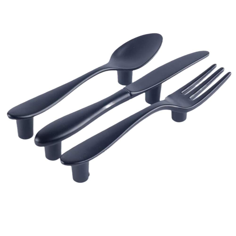 Spoon Tableware Shape Dresser Knobs Drawer Handle Creative Furniture Wardrobe