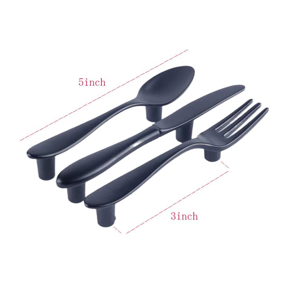 Spoon Tableware Shape Dresser Knobs Drawer Handle Creative Furniture Wardrobe view 2