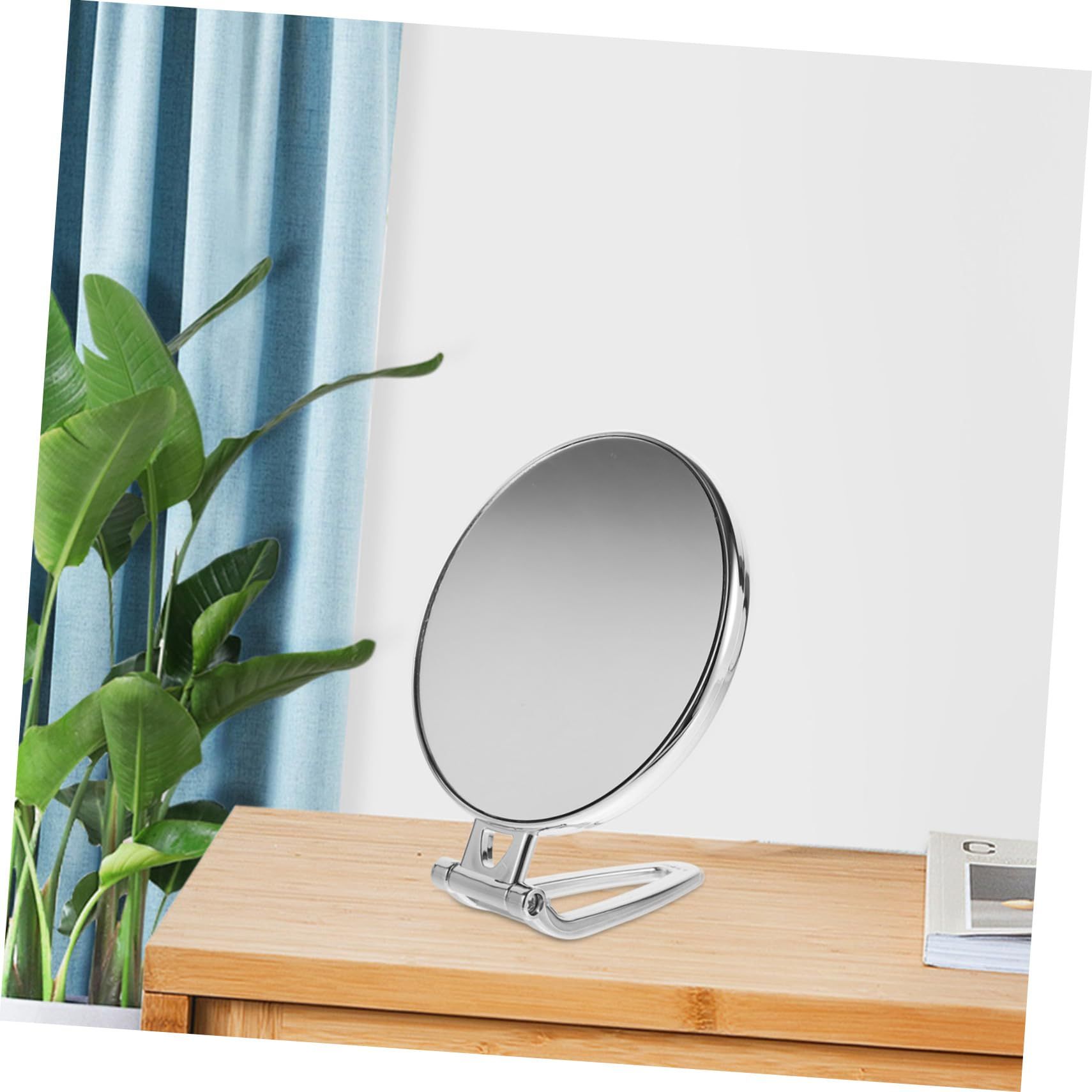 Foldable Beauty Mirror Double Sided Tabletop Mirror Handheld Mirror for Travel view 2