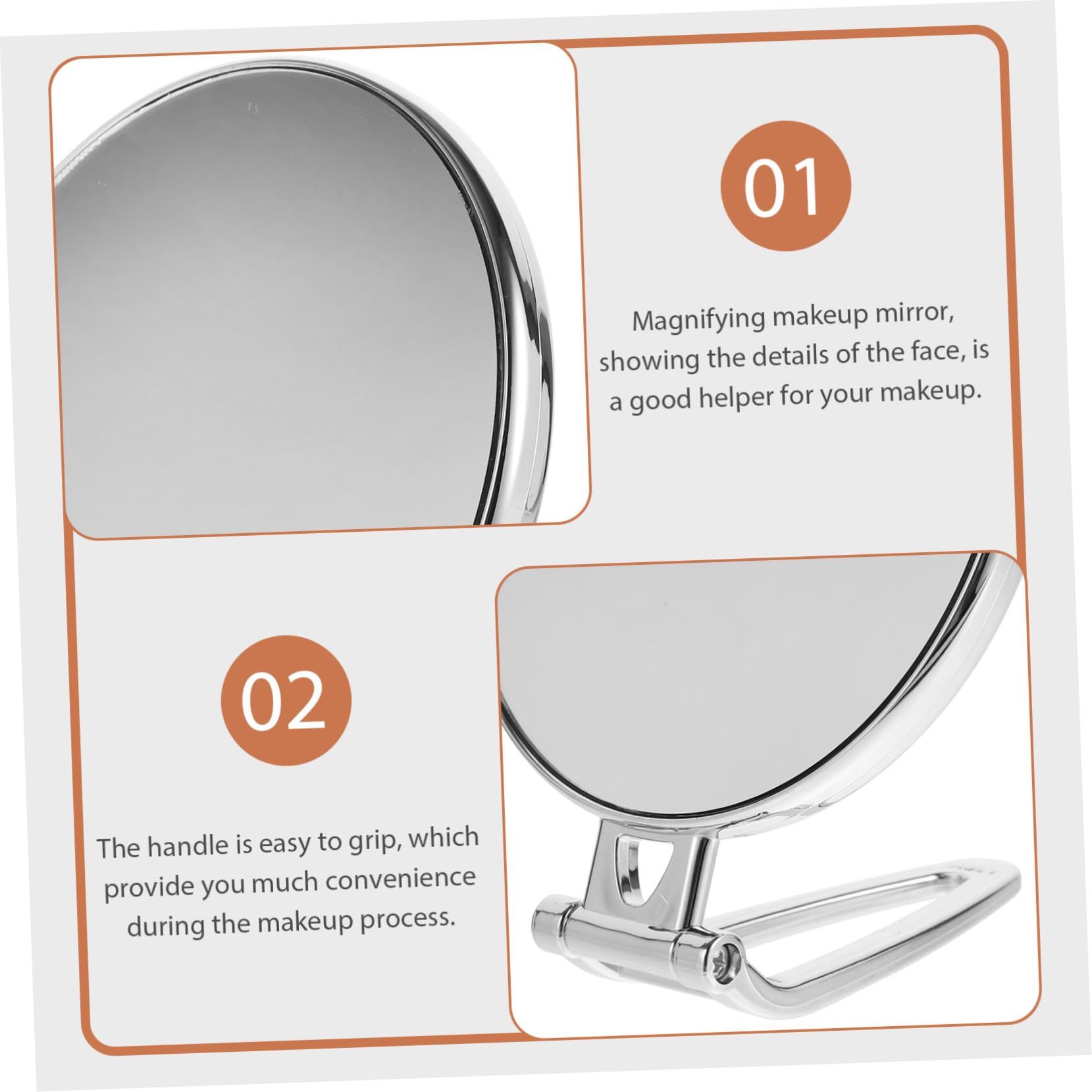 Foldable Beauty Mirror Double Sided Tabletop Mirror Handheld Mirror for Travel view 4