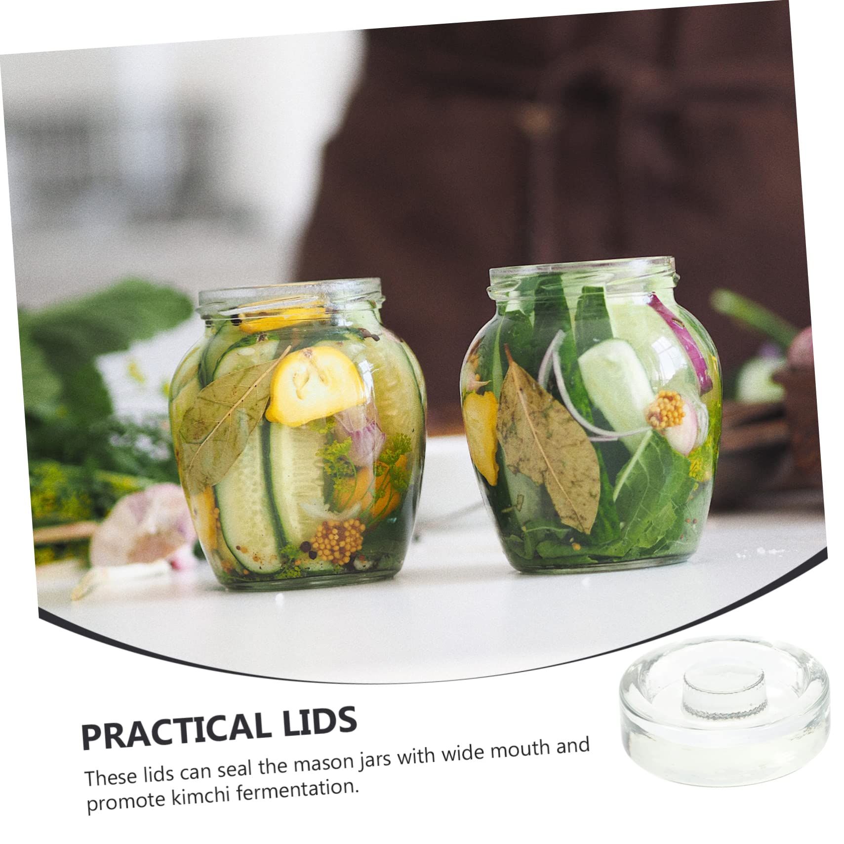Pickle Jar Lids 3pcs Mason Jar Stone Pressing Bucket Kit Fermenting Jar view 2