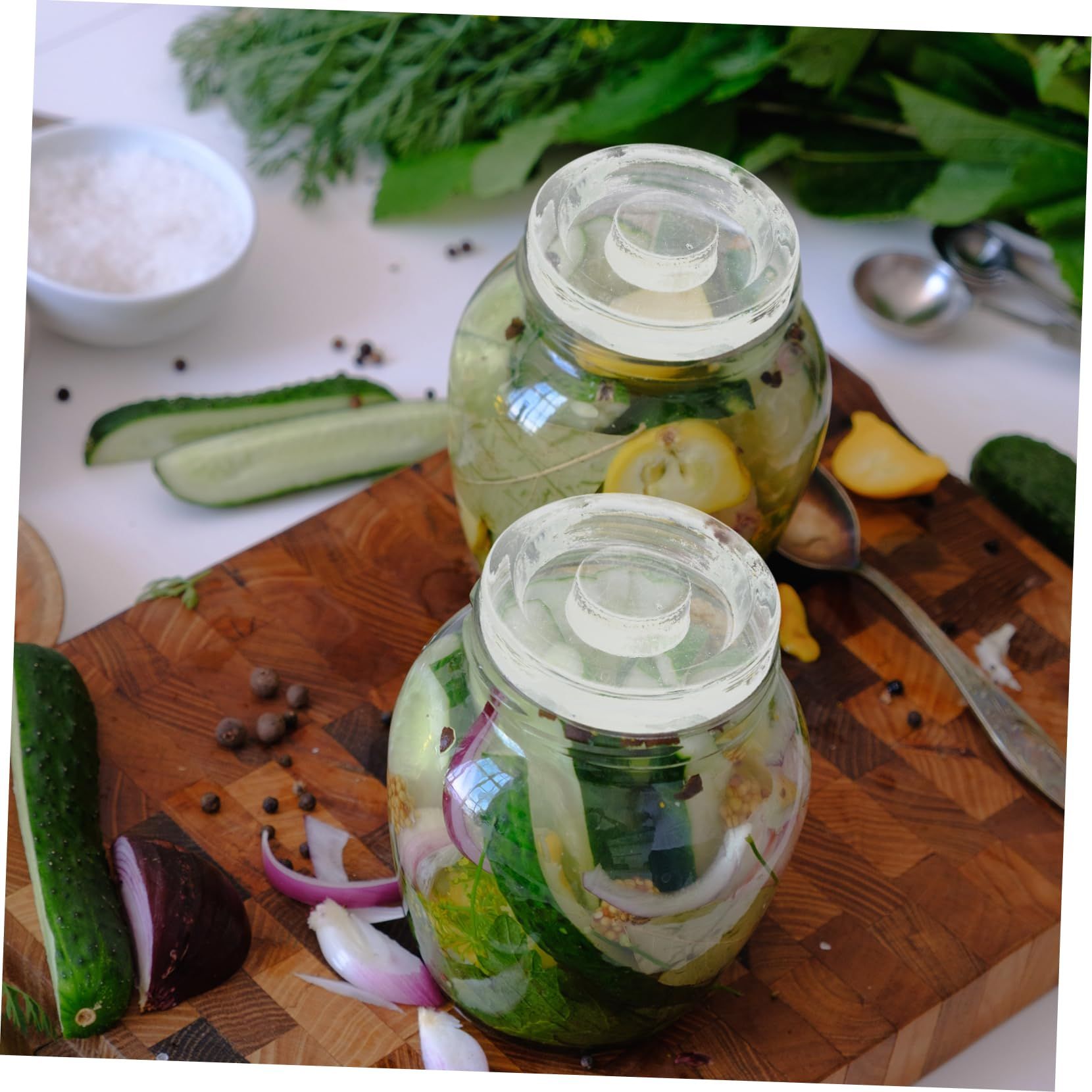 Pickle Jar Lids 3pcs Mason Jar Stone Pressing Bucket Kit Fermenting Jar view 4