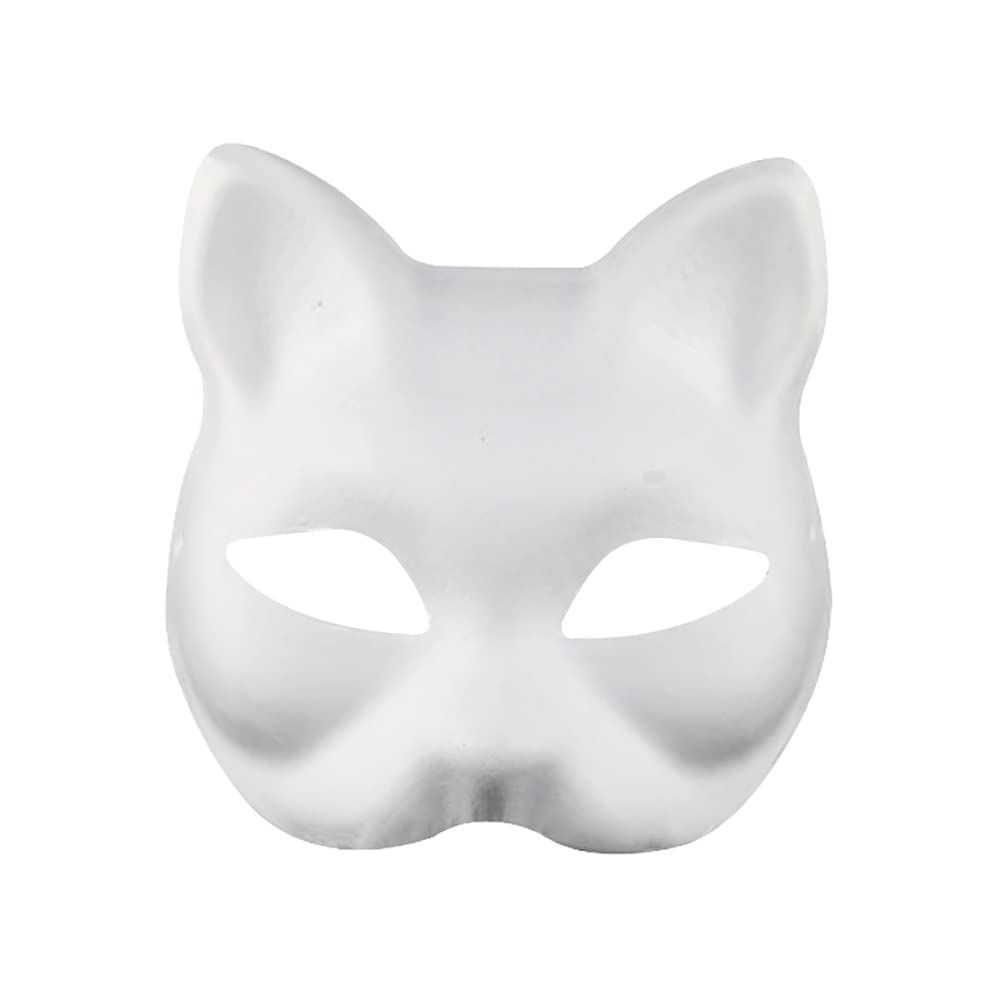 3 Pcs DIY Paper Masks Masquerade Cat Masks Paintable Blank Masks Dance Party