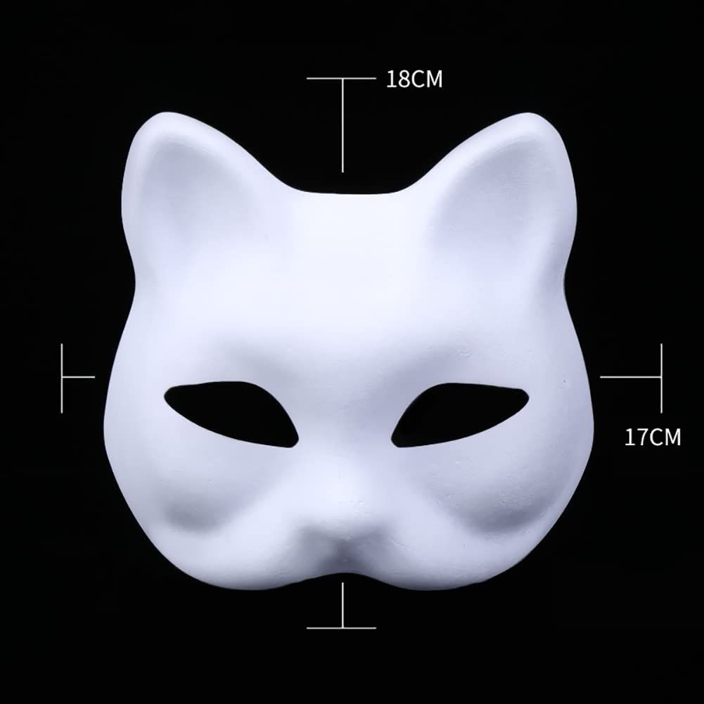 3 Pcs DIY Paper Masks Masquerade Cat Masks Paintable Blank Masks Dance Party view 4