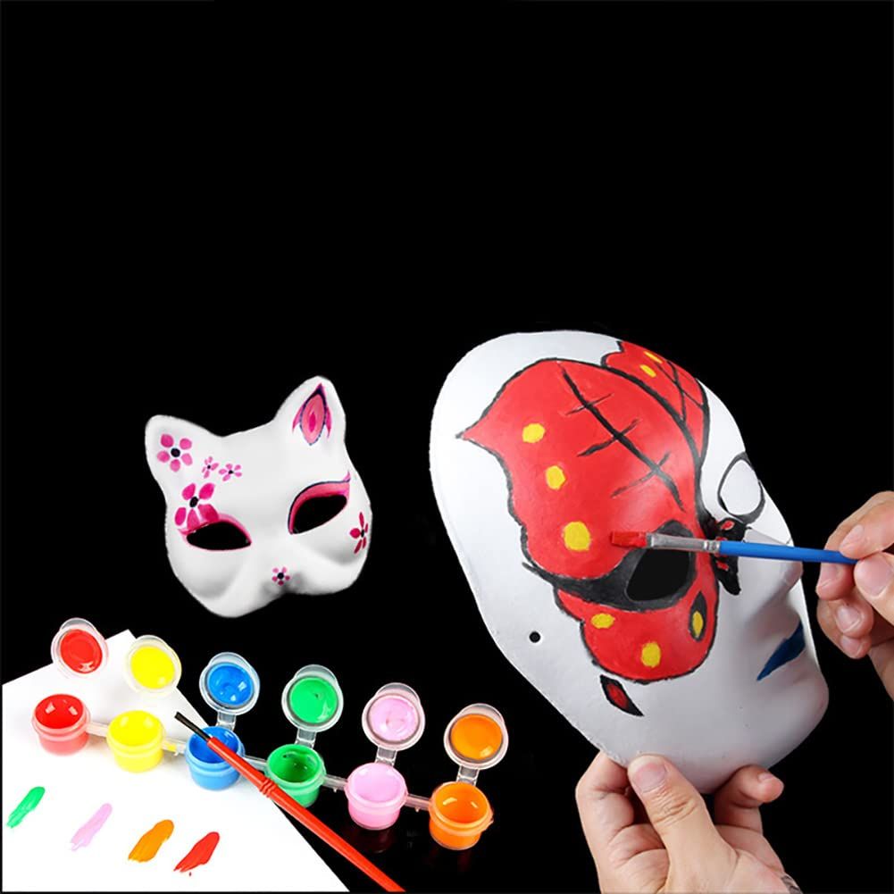 3 Pcs DIY Paper Masks Masquerade Cat Masks Paintable Blank Masks Dance Party view 5