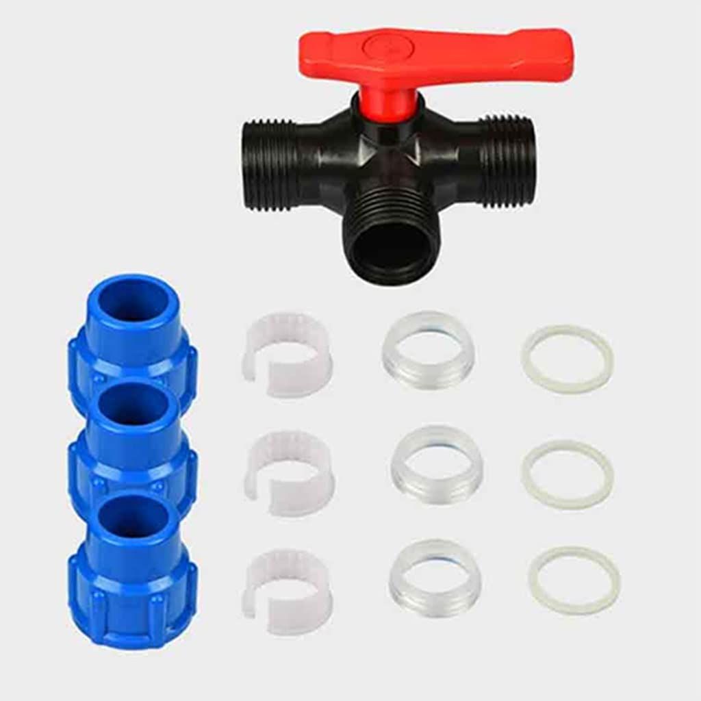 Valve Fitting,3-Way Ball ValveTee Type Union Swivel Quick Connector Water Pipe view 2