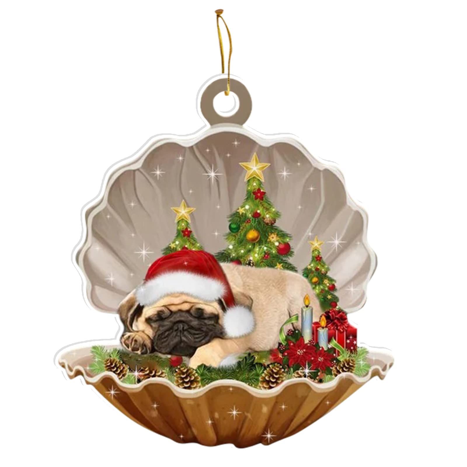 Sleeping Pearl in Christmas Two Sided Ornament view 2
