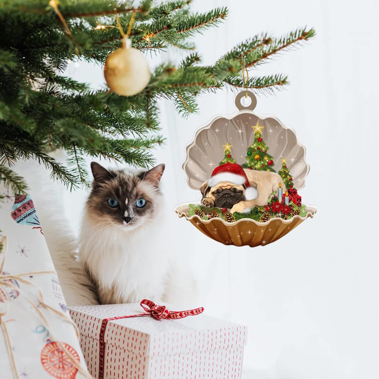 Sleeping Pearl in Christmas Two Sided Ornament view 5
