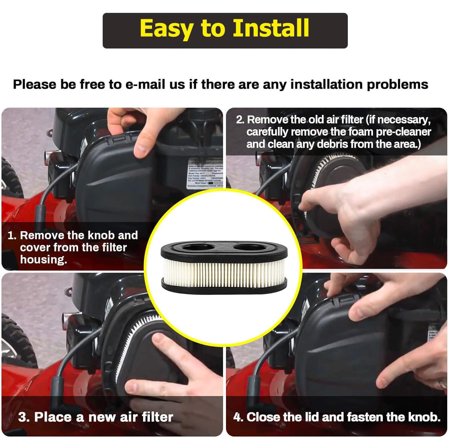 Air Filter Cleaner For Lawn Mower Easy to Operated High Quality Materials view 5