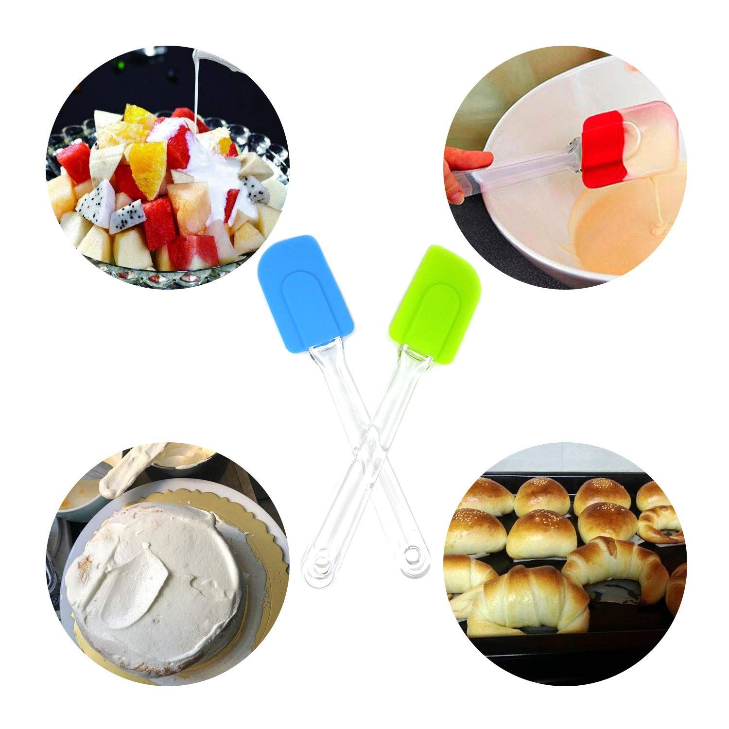 2PCS Silicone Baking Spatulas Butter Cake Cream Batter Baking Scrapers for view 5