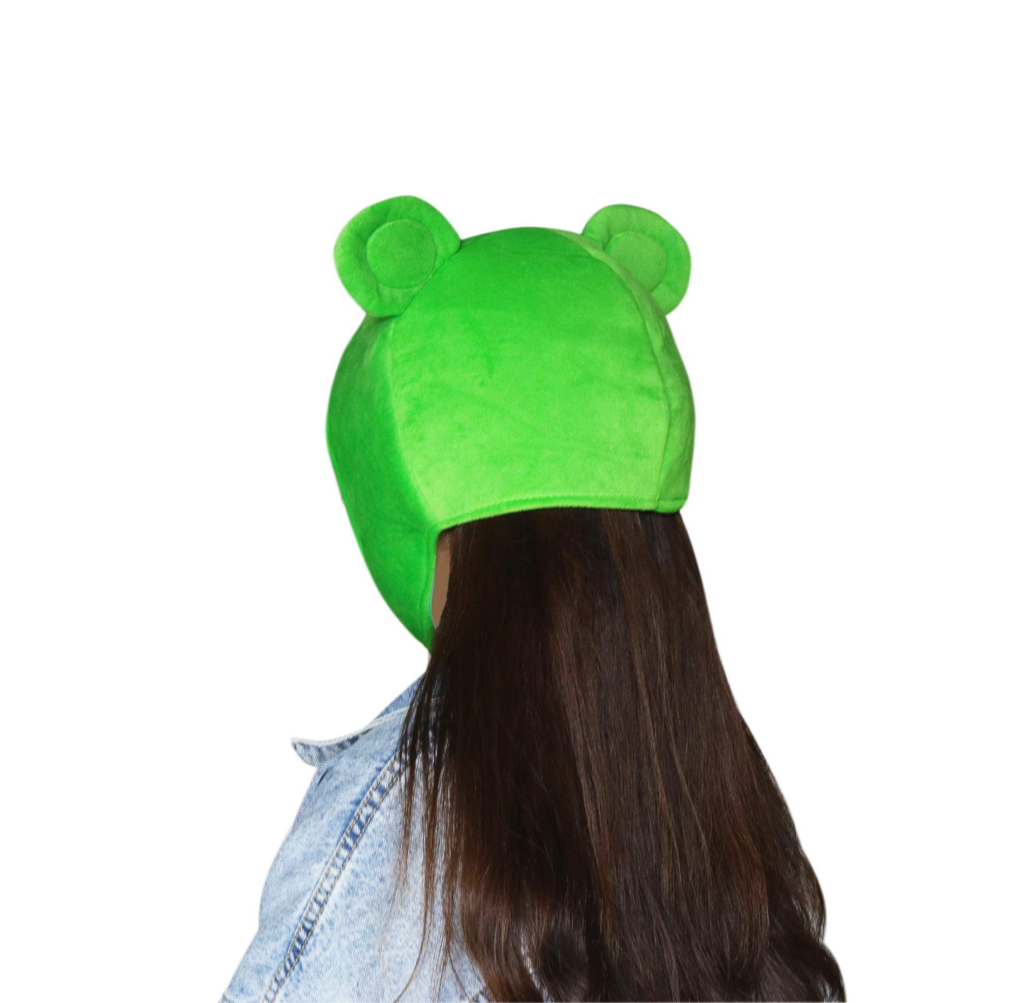 Cute Plush Frog Hat Cap for Halloween Costume Cosplay Party Made of soft and view 2