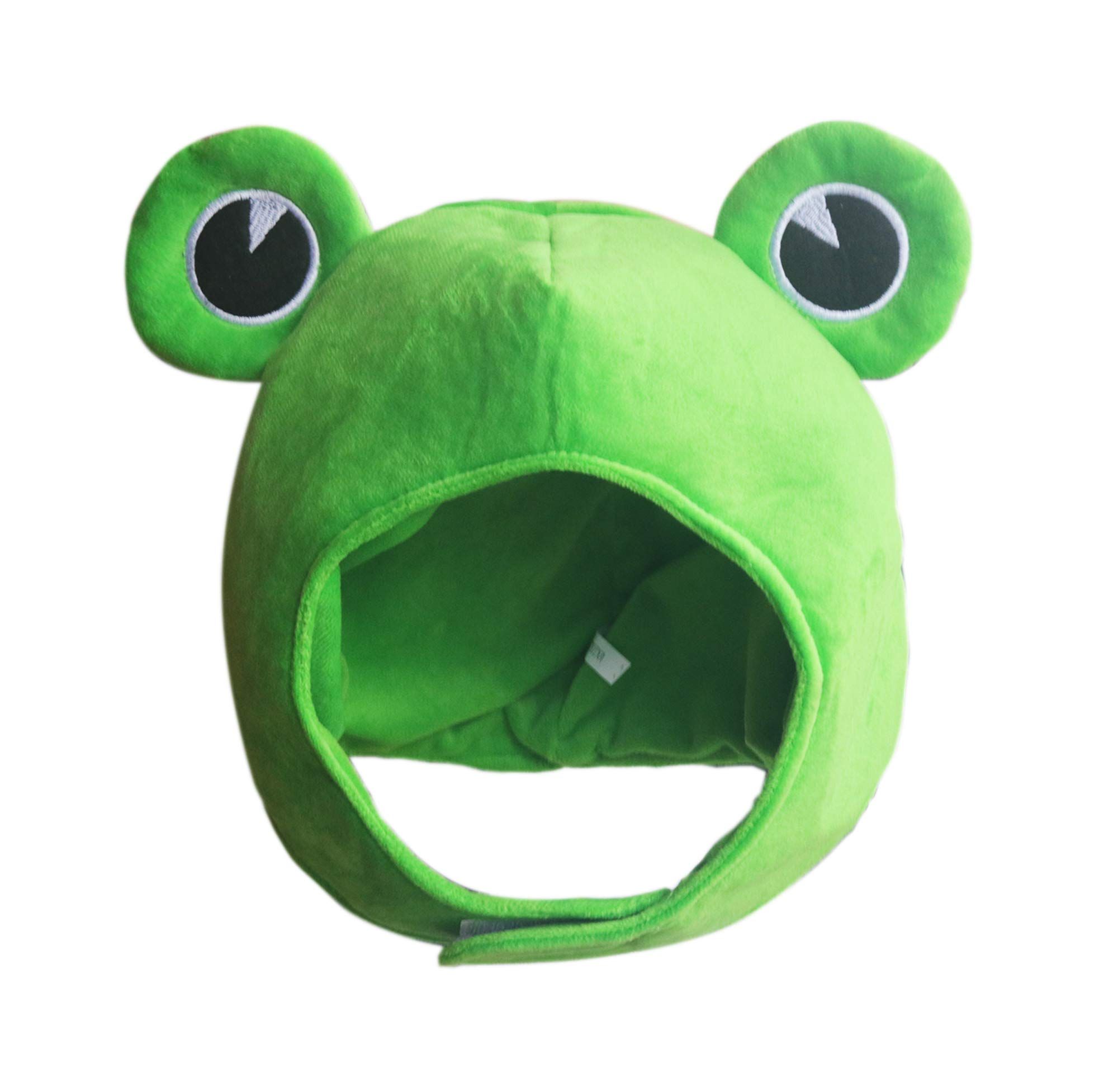 Cute Plush Frog Hat Cap for Halloween Costume Cosplay Party Made of soft and view 5
