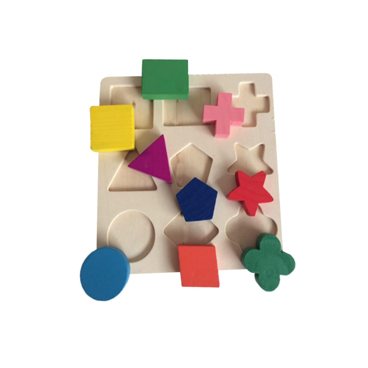 Preschool Colorful Wooden Shape Puzzle sturdy DEVELOP FINE MOTOR SKILLS OF view 5