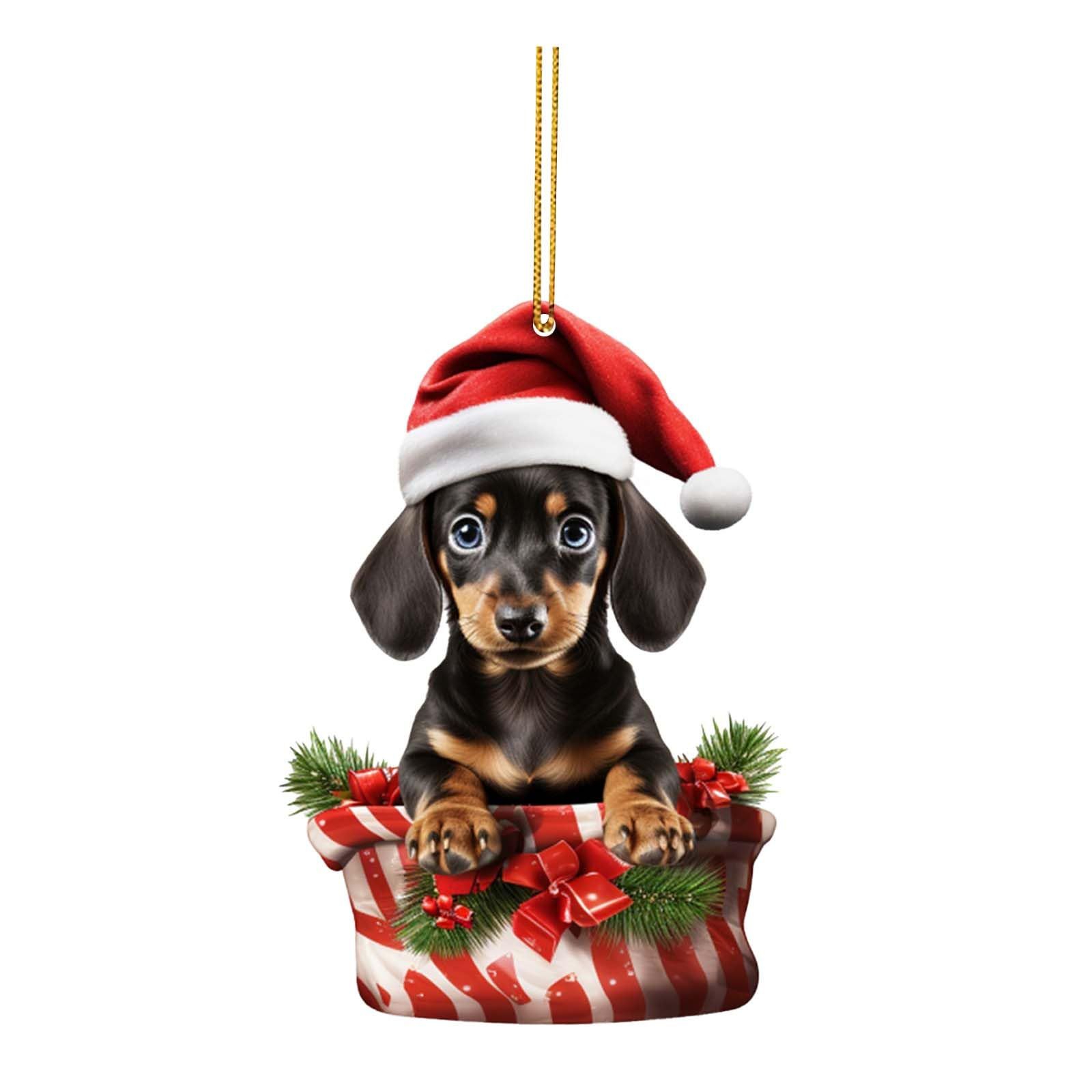 2023 Christmas Dog Pendant Christmas Tree Small Pendant Puppy Acrylic Flat