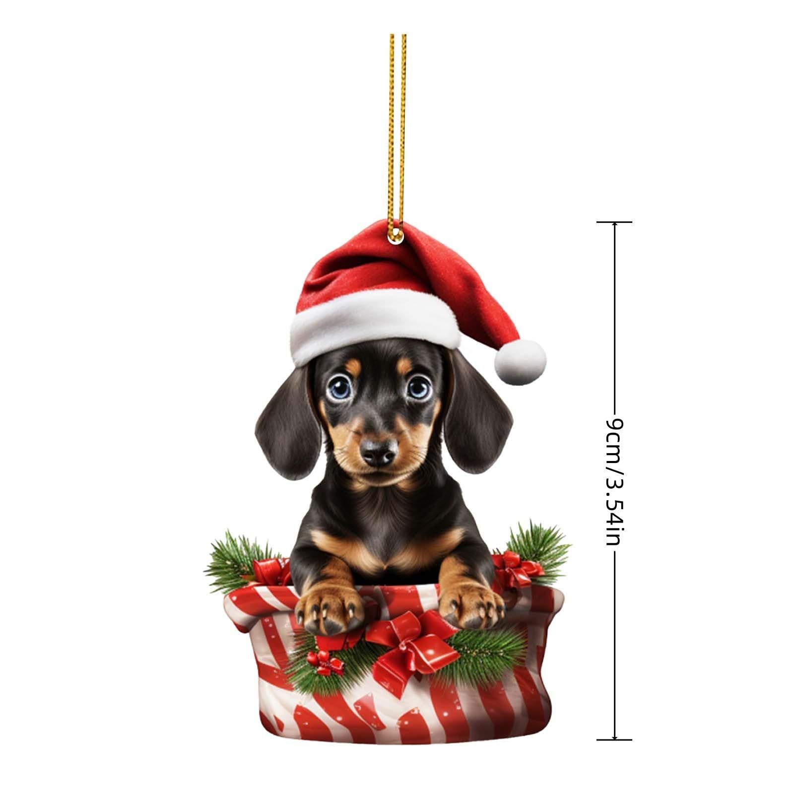 2023 Christmas Dog Pendant Christmas Tree Small Pendant Puppy Acrylic Flat view 4