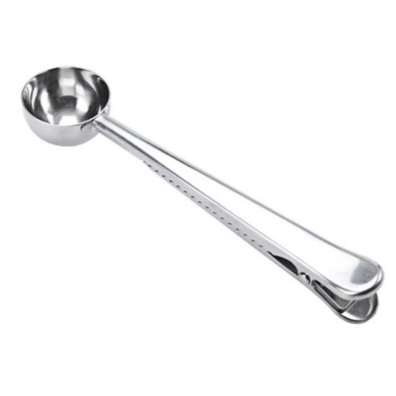Coffee Scoop Clip Stainless Steel Tablespoon Coffee Spoon With long handle