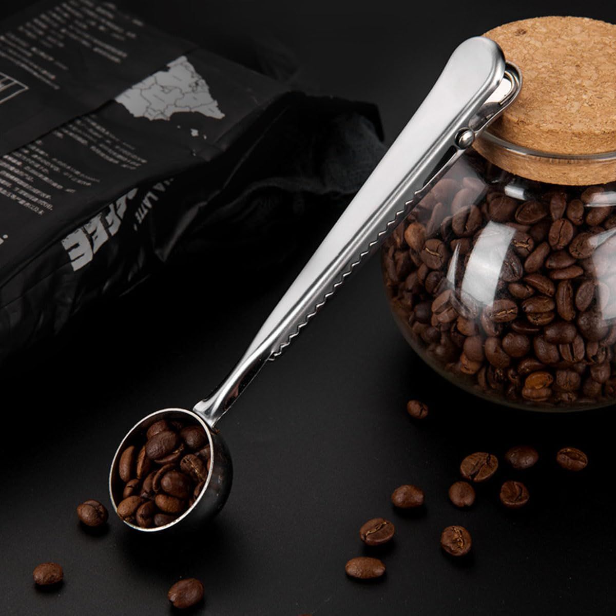Coffee Scoop Clip Stainless Steel Tablespoon Coffee Spoon With long handle view 4