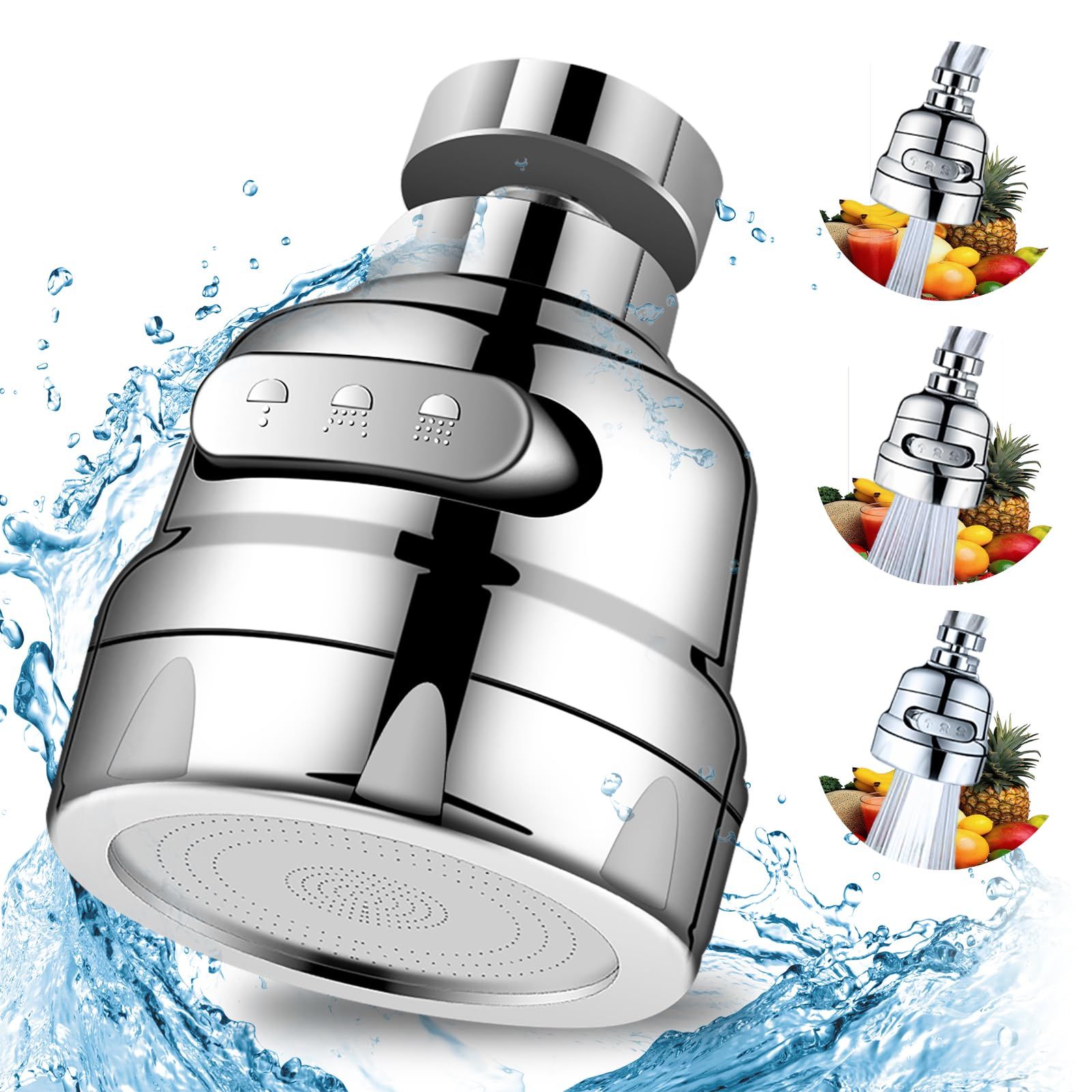 Sink Faucet Attachment, Movable Kitchen Faucet Head 360° Rotatable Faucet