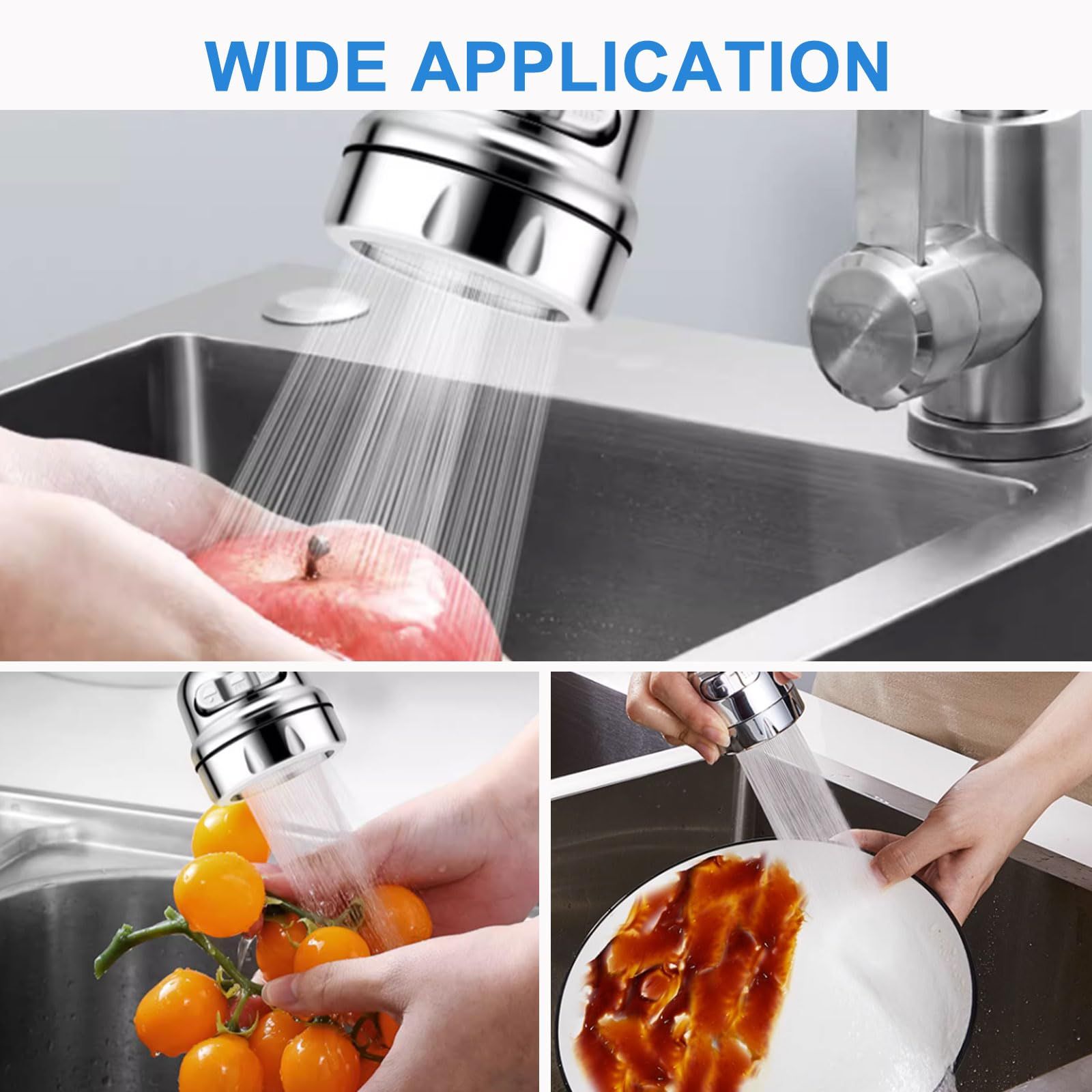 Sink Faucet Attachment, Movable Kitchen Faucet Head 360° Rotatable Faucet view 5