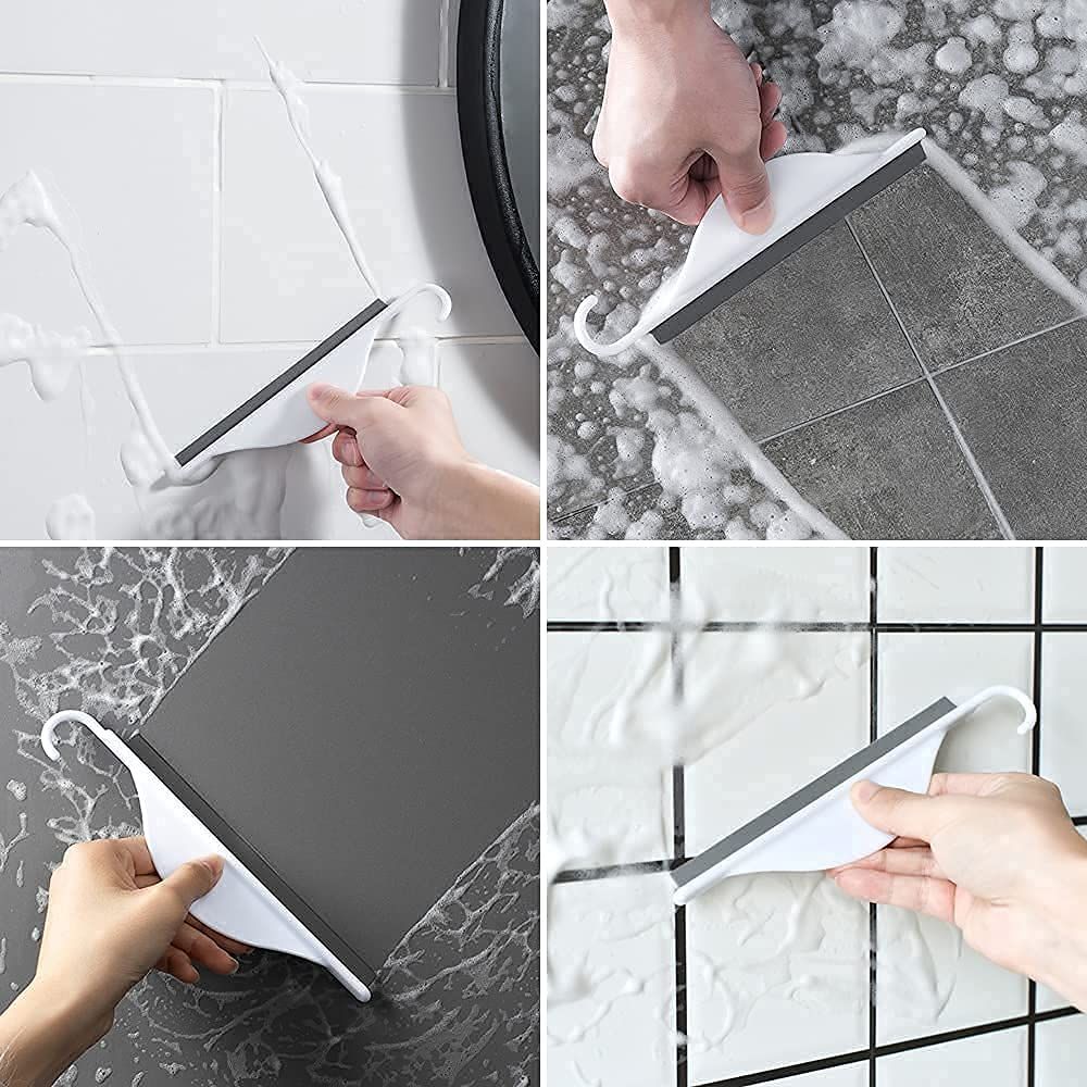 Tiny Bathroom Shower Mirror Squeegee with Hanging Hook view 5