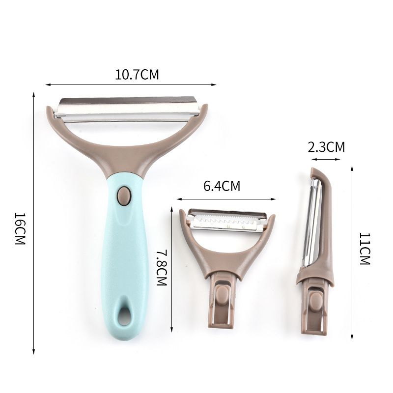 3 Piece Peeler Set -Stainless Steel Vegetable and Fruit Peeler-Interchangeable view 4