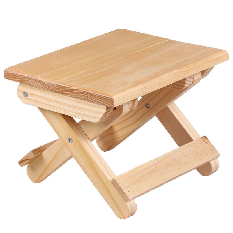 Pine Wood Folding Stool Seat Portable Household Step Stool Multfunctional for