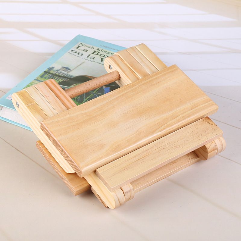Pine Wood Folding Stool Seat Portable Household Step Stool Multfunctional for view 2