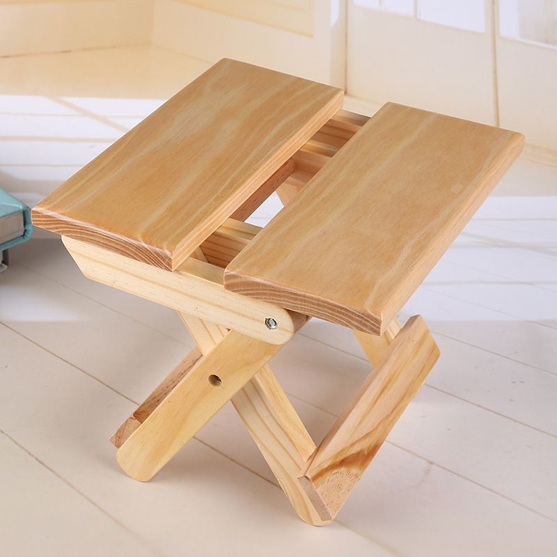 Pine Wood Folding Stool Seat Portable Household Step Stool Multfunctional for view 4