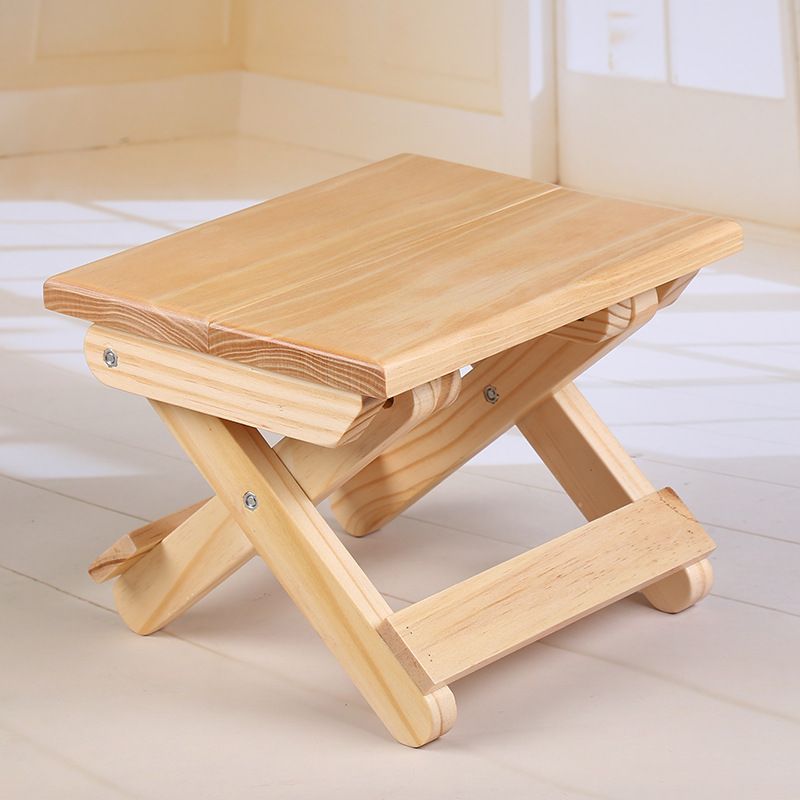 Pine Wood Folding Stool Seat Portable Household Step Stool Multfunctional for view 5