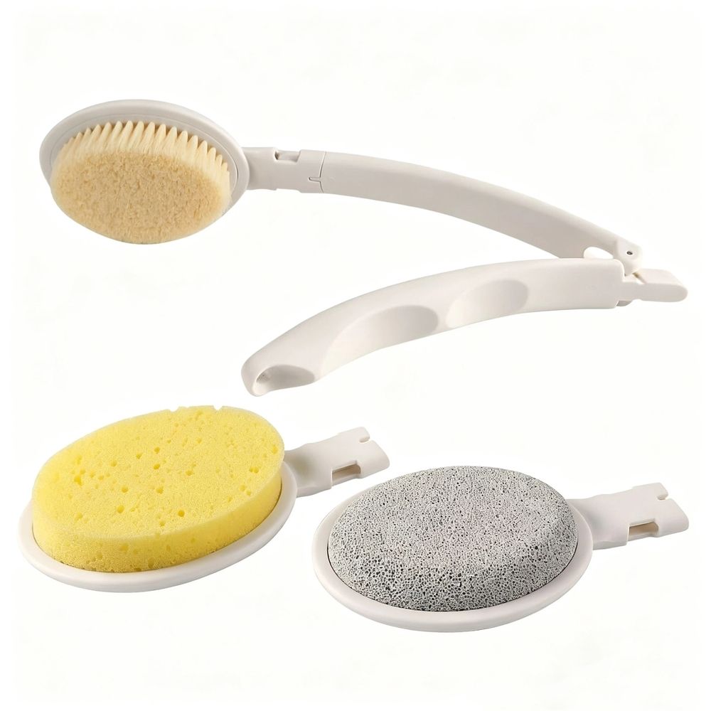 3 in 1 Bath Sponge Brush Set for Shower