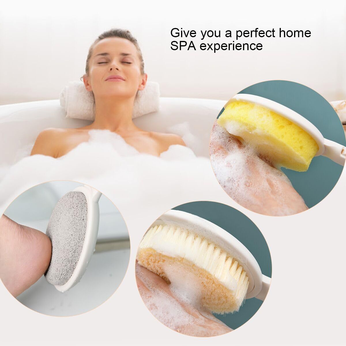 3 in 1 Bath Sponge Brush Set for Shower view 2