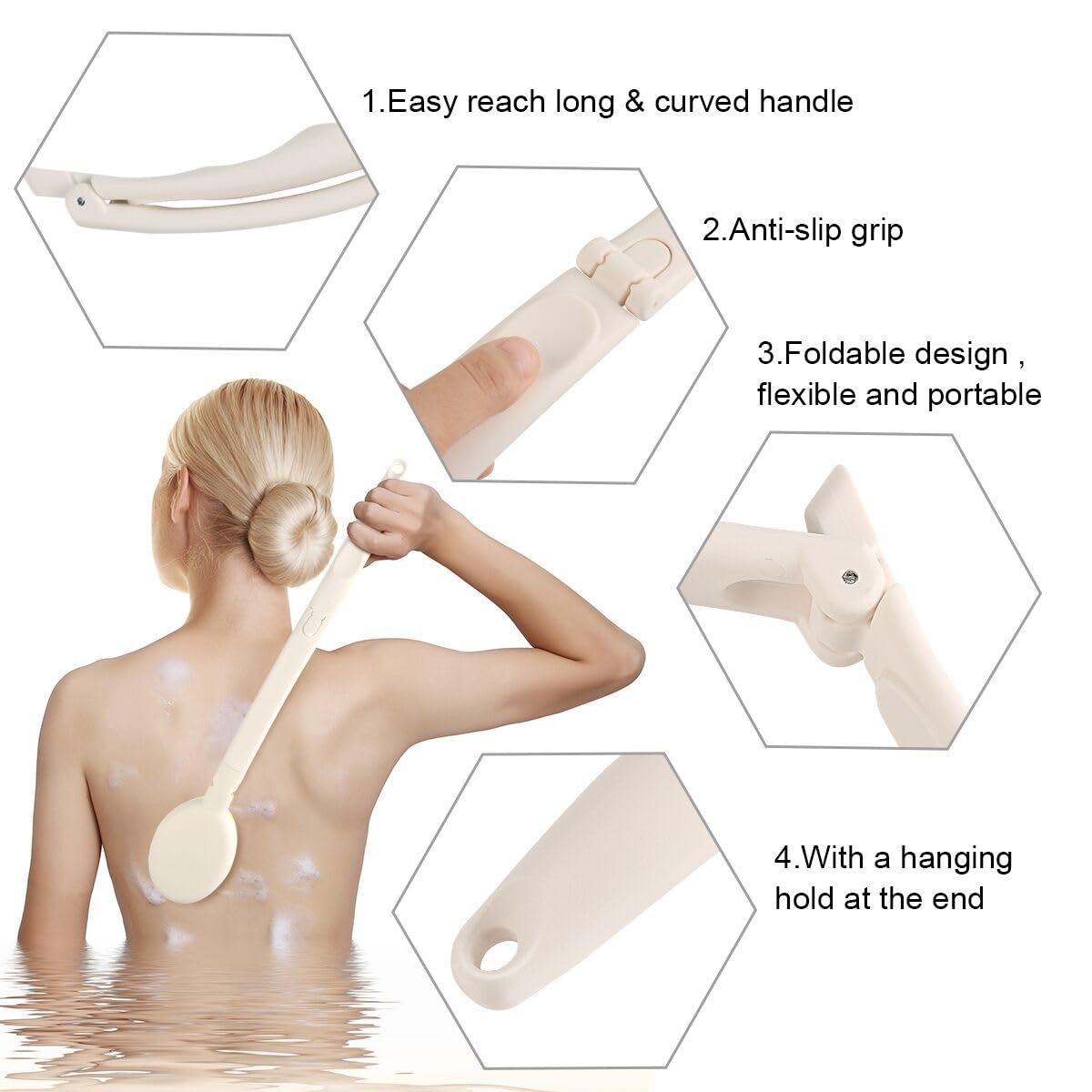 3 in 1 Bath Sponge Brush Set for Shower view 4