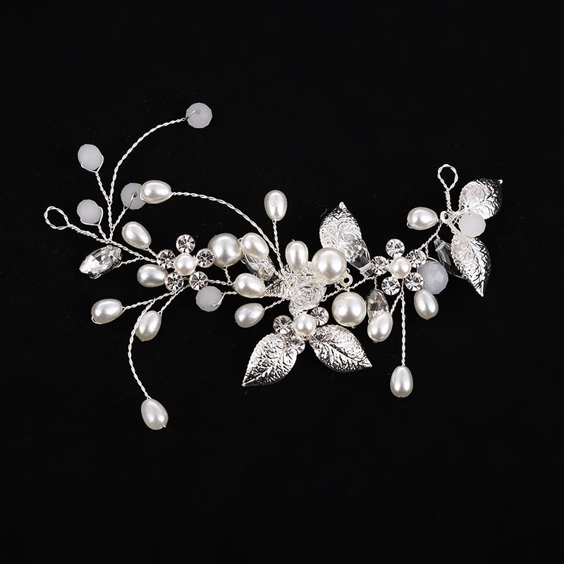 Bridal Pearl Headband Crystal Bridal Hair Accessories Flower Headdress Bride