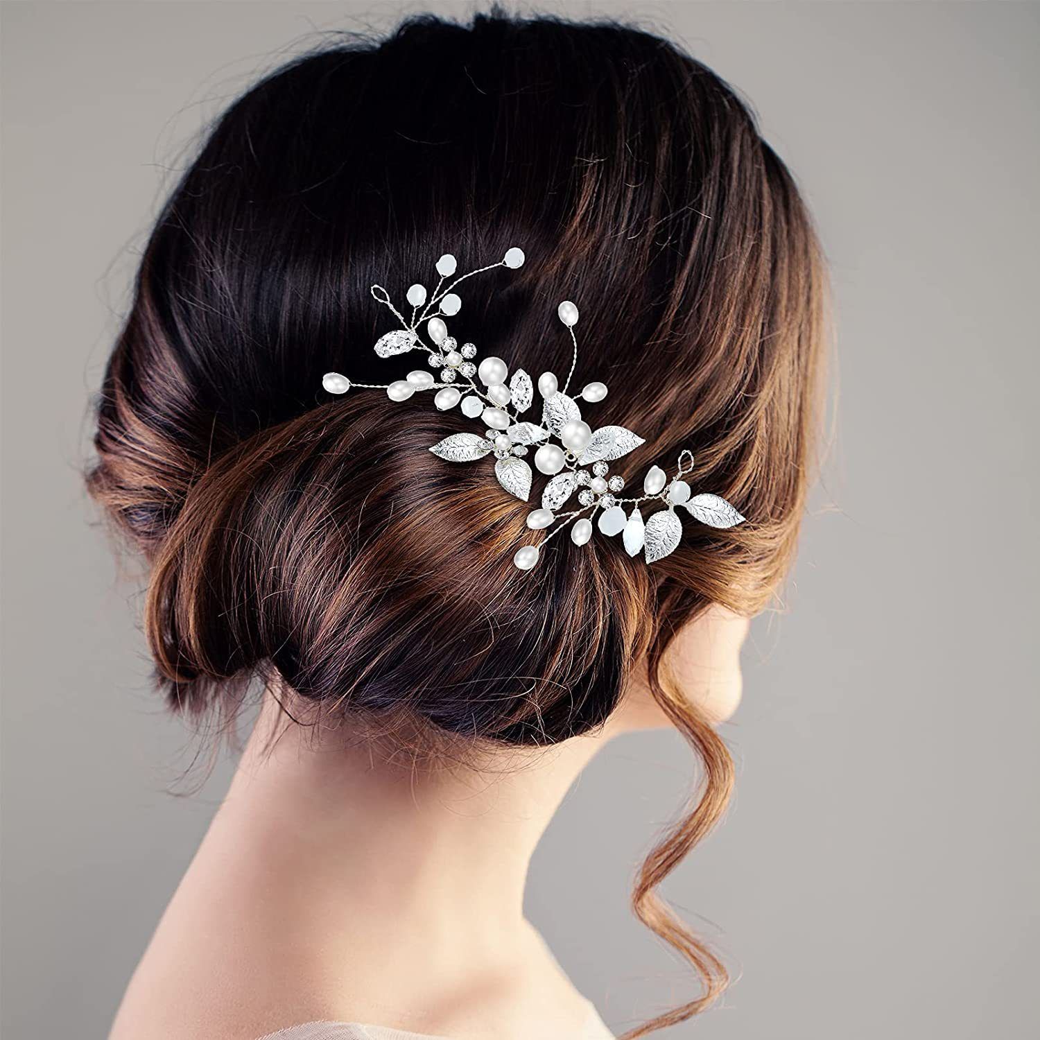 Bridal Pearl Headband Crystal Bridal Hair Accessories Flower Headdress Bride view 3