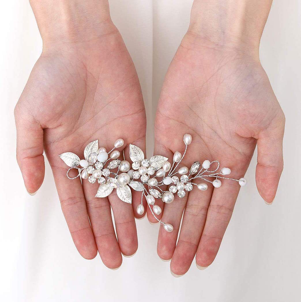 Bridal Pearl Headband Crystal Bridal Hair Accessories Flower Headdress Bride view 4