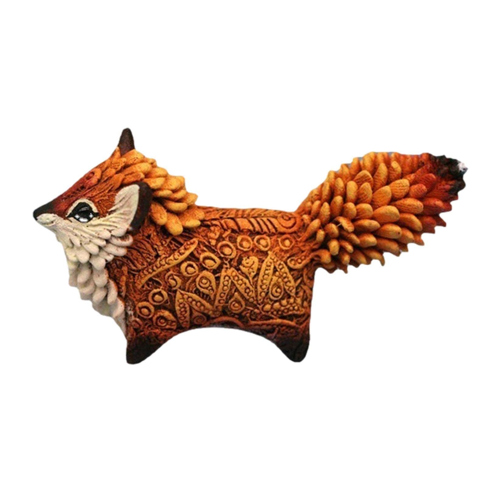 Fox Wood Art Figurine Handmade Unique Original Art Carving Work Statue Decor view 2